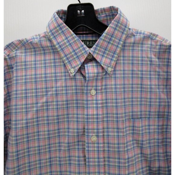 Lauren Ralph Lauren Shirt 15 1/2 Medium Pink Classic Fit Non Iron Plaid - Picture 2 of 11